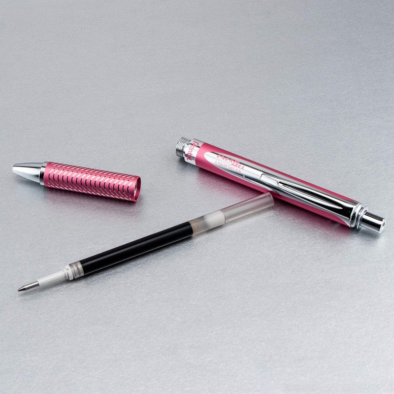 Pentel BL407-A line width, liquid gel-roller sterling with a pressure
