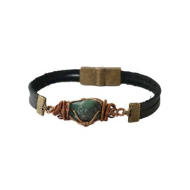 VALOR 835 Natural Crystal Bracelet for Men - NEW Genuine Emerald Bracelet Men’s Raw Crystal Bracelet May Birthstone Men's Jewelry Gift (7")