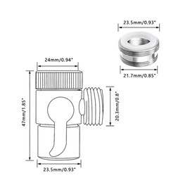 Shower Diverter Valve 3-Way Sink Faucet Splitter Chrome M22 X M24 Shower Head T-Adapter Solid Brass Angle Valve T-Diverter for Kitchen Bathroom