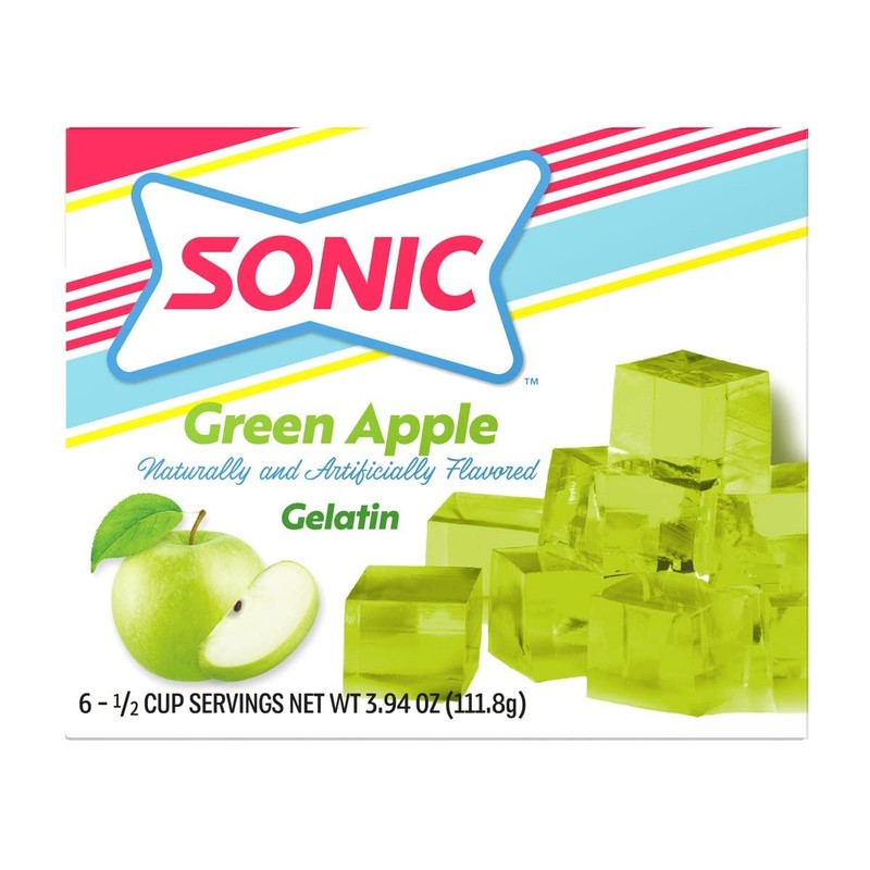 Sonic Gelatin Mix, Green Apple, 3.94 OZ (Pack of 6)
