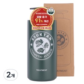 Cosmetic Avenue Mugwort Protein Hair Treatment Large Capacity Volume Care Hypoallergenic Damaged Hair Aroma Herb Fragrance, 2 Pieces, 1L / 코스메틱에비뉴 쑥탄 단백질 헤어트리트먼트 대용량 볼륨케어 저자극 손상모 아로마허브향, 2개, 1L