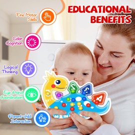 Color Sorting Toys Sensory Toys, Dinosaur Toy Montessori Toys for Toddler Activities Fine Motor Skill Game Travel Quiet Autism Learning Calm Down Fidgets Stocking Stuffers Toy for 3 4 5 Year Olds