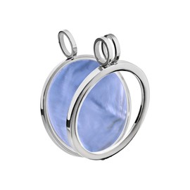 Quiges Interchangeable Coin 25 mm Silver-Plated with Glass / Natural Stone Coin Pendant, Tin, Rusty red