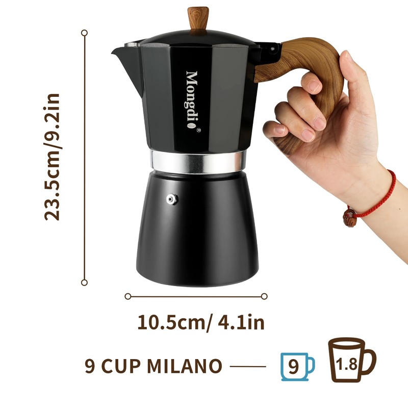 Mongdio Stovetop Espresso Maker Moka Pot, Cuban Coffee Maker Stove
