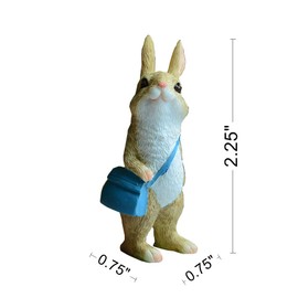 Gemmia Miniature Garden Fairy Book Lover Reading Figurines- Schoolbag Rabbit(Notice Size)