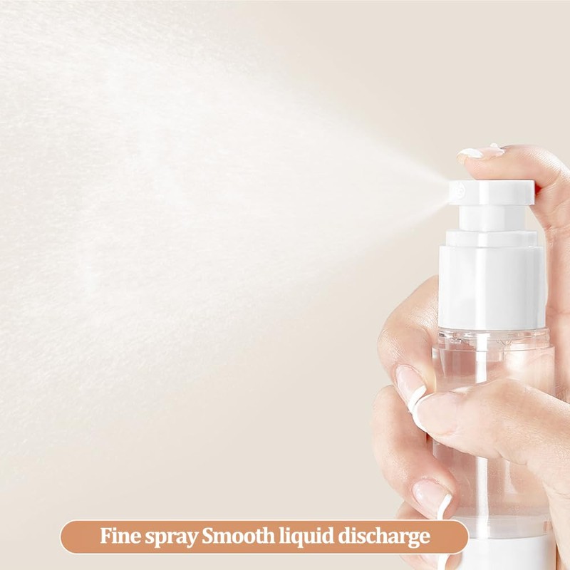 3Pcs Transparent Airless Pump Bottles Refillable Empty Clear Travel Lotion