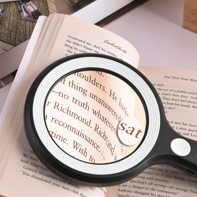 Amoper 20X 30X Coin Magnifier, USB Rechargeable Lighted Magnifying Glass