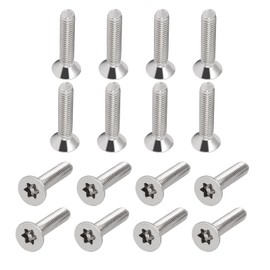 uxcell M4-0.7x20mm Flat Head Torx Security Screws, 16Pcs 304 Stainless Steel Anti Theft Machine Screws, Torx Drive, Countersunk Head, Full Thread