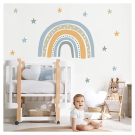 Little Deco DL927-1 Wall Sticker for Children's Room Rainbow with Stars