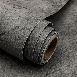 Orgthin Concrete Wallpaper Peal and Stick 23.6" x 354", Cement Contact Paper 3D Matte Textured, Wall Paper Pull and Stick Self-Adhesive & Removable Black Grey
