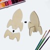 12 Sets Rocket 3D Wood Tabletop Cutouts Unfinished Wooden Stand