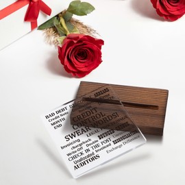 Funny Credit Control Swear Words Sign for Accountant Office Desk Decor, Finance Department Gift for New Job Retirement Leaving or Promotion, Bounced Cheque Humor Plaque for Coworkers and Teams SKT261