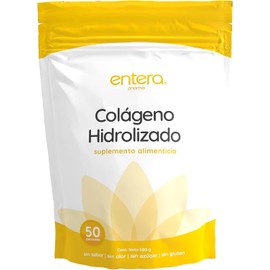 Entera | Colágeno Hidrolizado Puro 500g, Péptidos de Colágeno Tipo I y III, Suplemento Alimenticio, Sin Sabor, Sin Azúcar, Fácil de Mezclar, Incluye Medida Dosificadora, Libre de Gluten
