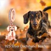 DAYLINLOVE Dachshund Charm S925 Sterling Silver Dachshund Bead Gifts Cute