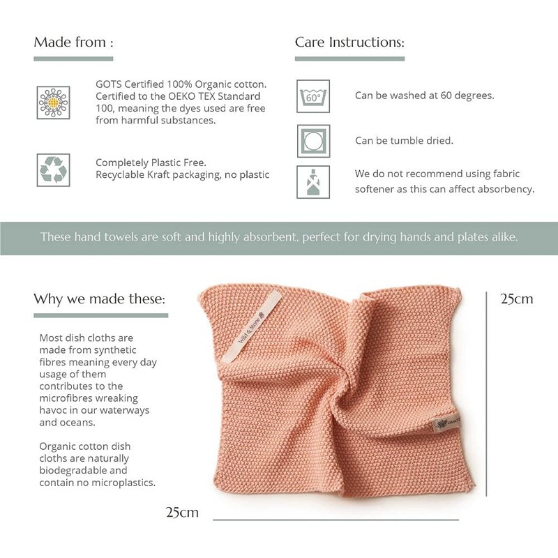 Wild & Stone | Organic Cotton Dish Cloth | Eco-Friendly