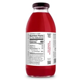 Just Ice Tea Organic Iced Tea, 16 Fl Oz Glass Bottles (Pack of 4) (Berry Hibiscus)