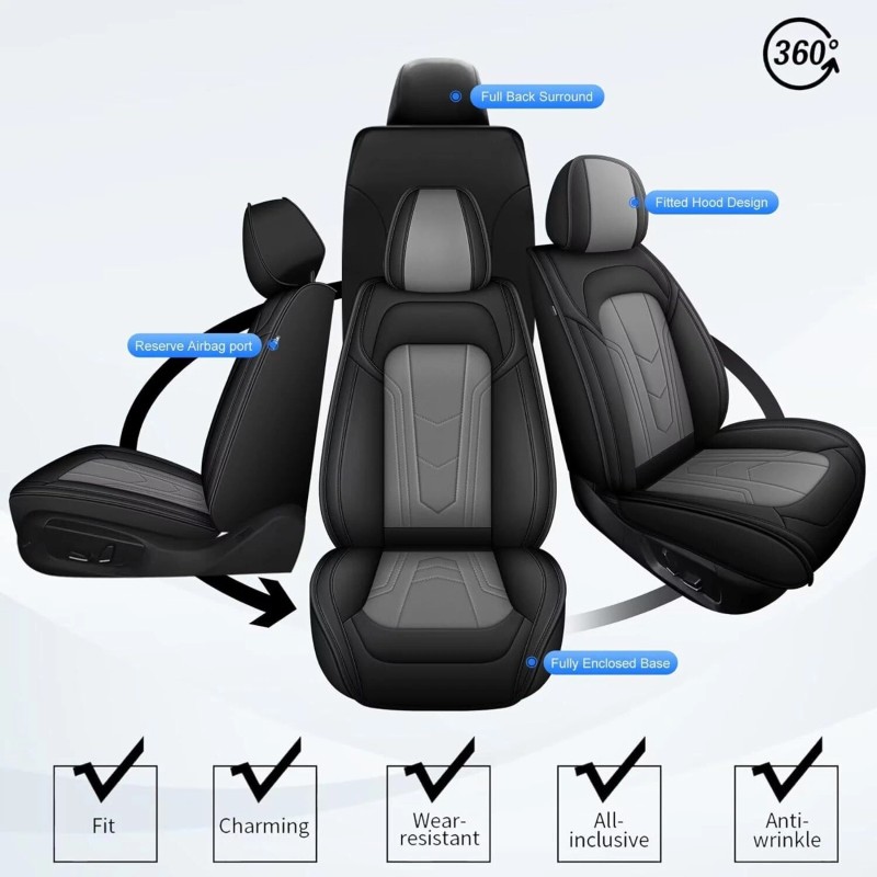 Unbranded PU leather Protector Front Rear Car 5 Seat Covers