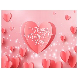 YYNXSY Mother's Day Background Mom Background Pink Heart backdrops Mother's Day Party Decoration Photography Picture Studio Props YY-5508 8X6FT