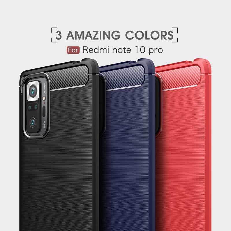 CruzerLite Case Compatible with Redmi Note 10 Pro Case, Carbon
