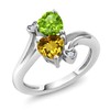 Gem Stone King 925 Sterling Silver Green Peridot Yellow Citrine