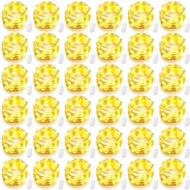 Riakrum 50 Pieces 10ft 30 LEDs Fairy Lights Battery Operated, Wedding Waterproof Tiny Lights String Small String Lights for Jars Starry Waterproof String Lights for DIY Christmas Party(Warm White)