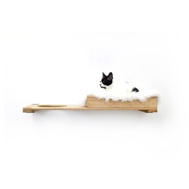 Catastrophic Creations The Nest Cat Bed – Modern Cat Bed – Bamboo Bed for Cats – Warm & Plush Pet Bed – Modular Cat Beds for Indoor Cats – Faux Fur Nap Cat Bed