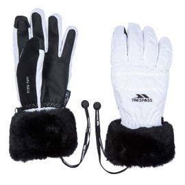 Trespass Womens Ski Gloves Faux Fur Cuff Lightly Padded Yanki