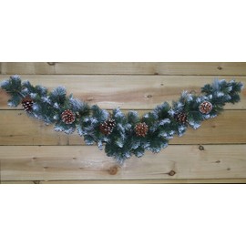90cm (3ft) Frosted Glacier Christmas Swag with Pine Cones