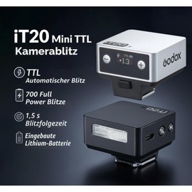 GODOX IT20C Camera Flash, IT20C TTL Mini Flashes, 700 Flashes, Recycle Time of Only 1.5 Seconds, Compatible with Canon EOS R RP R5 R6 R7 R5 Mark II R6 Mark II 90D 750D M50 M3 (Black)