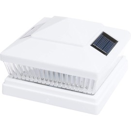 RELIGHTABLE 6 Pack Plastic White Outdoor 5 LED 78Lumens Solar Post Cap Light PL247 (Designed to fit on Hollow Vinyl/PVC/Plastic or Solid Wood/Composite Posts) (Size 6"x6")