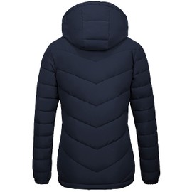 wantdo Women's Warmer Puffer Jacket Hooded Bubble Coats Casual Wear Navy Large