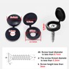 200pcs Black Screw Caps, Fits 6 And 8 Screws, Plastic