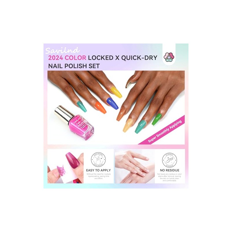 SAVILAND Juego de Esmalte de Uñas Secado Al Aire 36Pcs