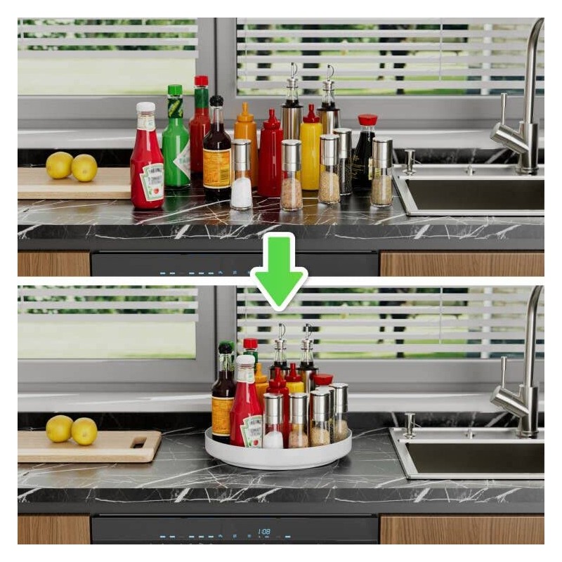 Ovicar Lazy Susan Cabinet Organizer - 11 inch Metal Turntable