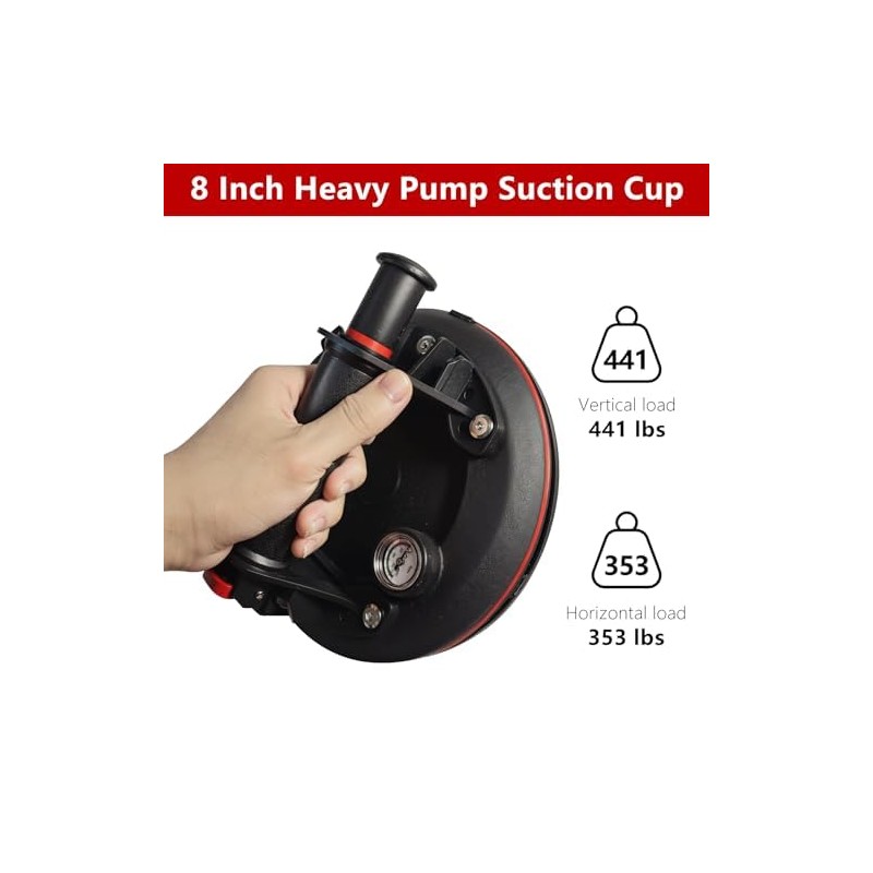URLINE Glass Suction Cups,8" Heavy Duty Suction Cups with Pressure