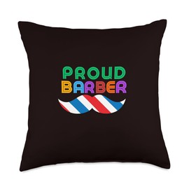 Proud Barber Barbershop haircut clippers scissors Fade Raxor Throw Pillow