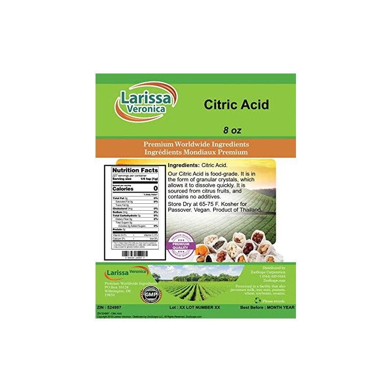 Larissa Veronica Citric Acid (8 oz, ZIN: 524997)