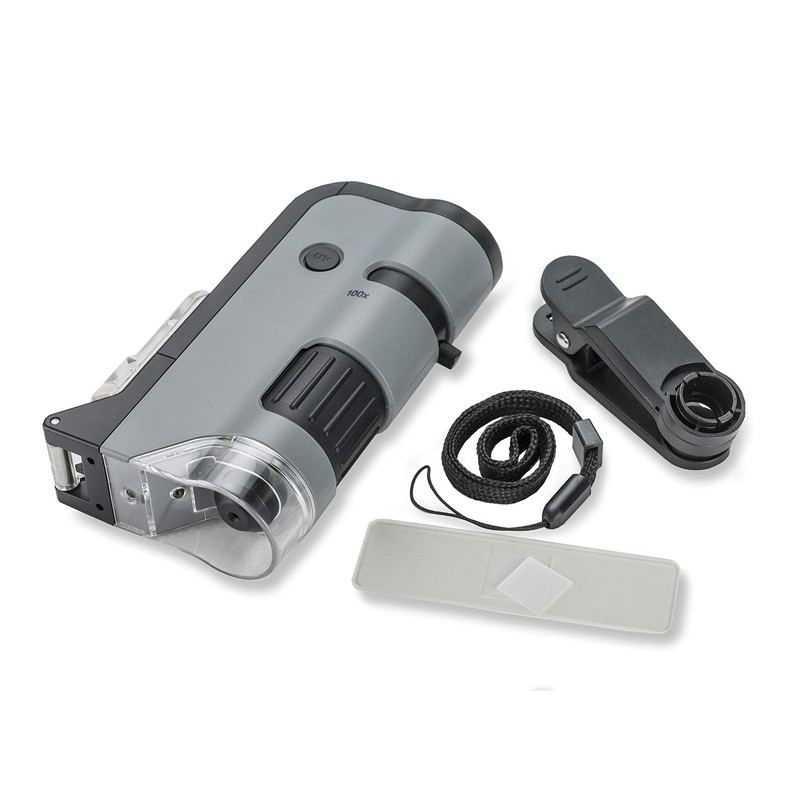 Carson MicroFlip 100x-250x Microscopio Tascabile LED e UV - Base