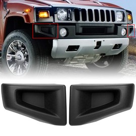 Front Bumper End Cap Compatible with 2003-2009 Hummer H2 Replacement For HU1004100 88944407 HU1005100 88944406 Pair Textured Black