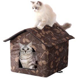 Cat Houses for Outdoor Cats Outdoor Houses for Feral Cats Dogs Cat House Cat Houses for Indoor Cats (Black cat House, Medium-Houses)