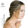 Fdesigner Cadena para cabeza de cristal para boda, estilo boho,