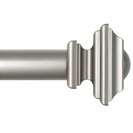 KAMANINA Antique Silver Curtain Rods for Windows 72 to 144 Inches(6-12ft), 1 Inch Long Curtain Rod 32 to 144 Inches, Heavy Duty Decorative Single Drapery Rods, Square End