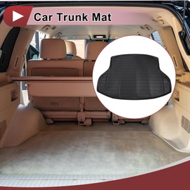 HEROFFIX 1 Pc Cargo Liner Rear Trunk Mat for Honda Civic 2016-2021 for Honda Civic Si 16-21 Sedan Trunk Cargo Luggage Boot Tray Mat Black TPE Long Grid Pattern