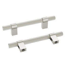 homdiy 15 Pack Brushed Nickel Cabinet Handles, 3-3/4in(96mm) T Bar Drawer Pulls, Silver Hardware Pull for Kitchen Cupboard Dresser