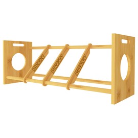 MinBoo Disc Golf Rack Stackable | Bamboo Disc Golf Shelf for Sports Disc Storage | Disc Golf Organizer with 40+ Disc Capacity | Essential Disc Golf Accessories | Discs Not Included