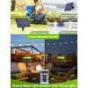Larkvue 48FT Solar Outdoor String Lights with Remote & Timer,