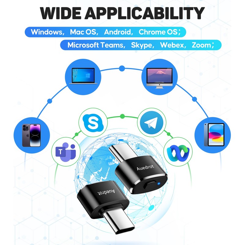AUEDROT Mouse Jiggler USB-C Undetectable Mouse Jiggler Type C Mover