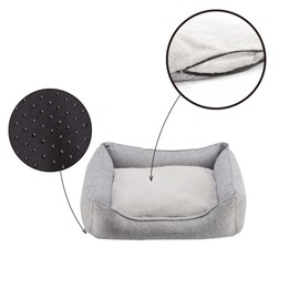 Pet Essentials Dog and Cat Bed, Rectangle Washable Cuddler Bed, Anti-Anxiety & Calming Pet Bed