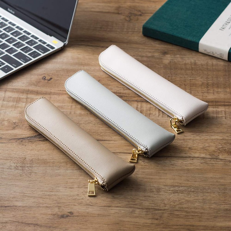 Tokastar Pencil Case, Slim, Leather, Pen Pouch, Mini Design, Pencil