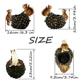 ZHLZTYYL Cute Animals Planter Pot, Resin Squirrel Succulent Plant Flowerpot, Decorative Succulent Plant Planter, Lovely Pinecone Bonsai for Office Desk Room Home Indoor Decor